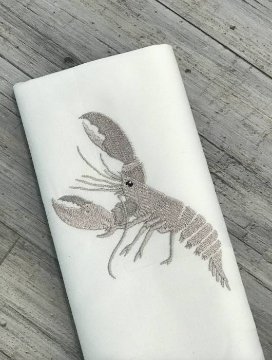 - Damast - Serviette 50 x 50 cm - Hummer taupe